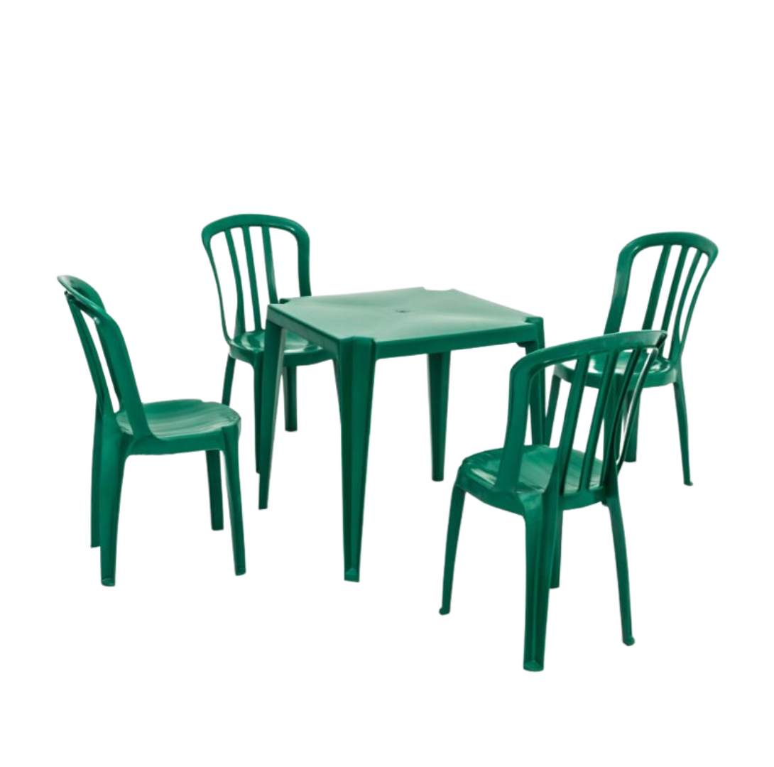 Conjunto de Mesa com cadeira Bistrô Verde - Rei do Plástico