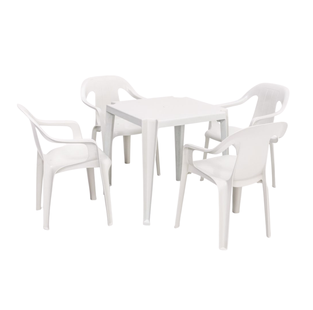 Conjunto de Mesa com cadeira Bistrô Marrom - Rei do Plástico